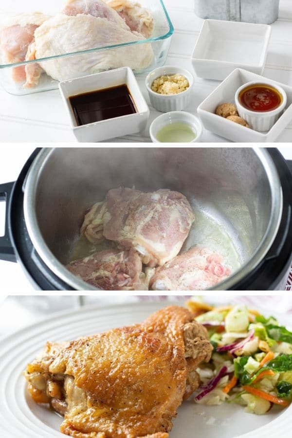 honey garlic instant pot chicken process images of how to cook