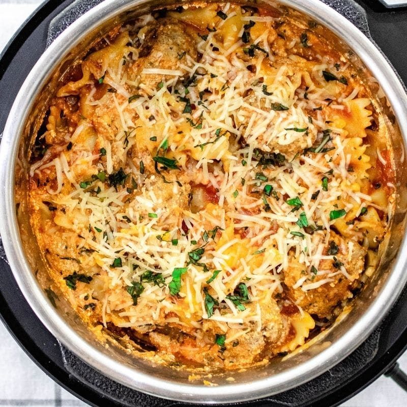Instant Pot Lazy Lasagna with Meatballs