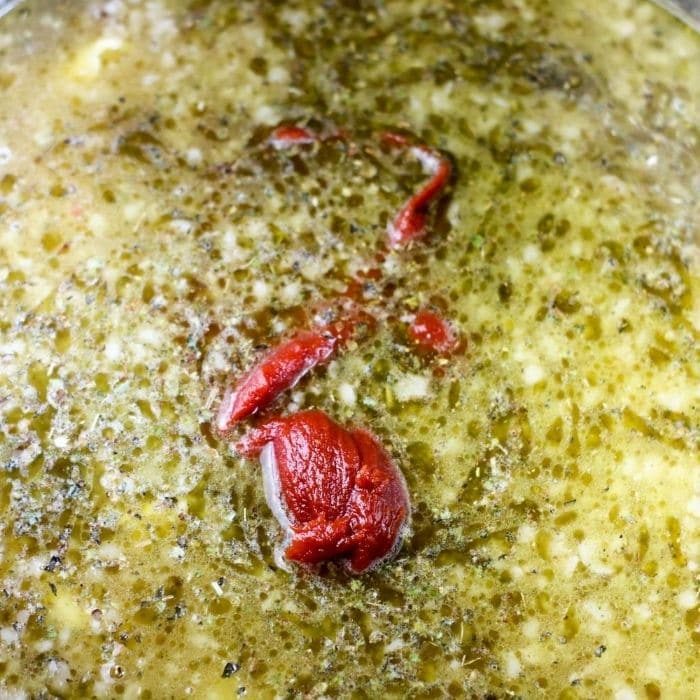 process image of cheese tortellini soup