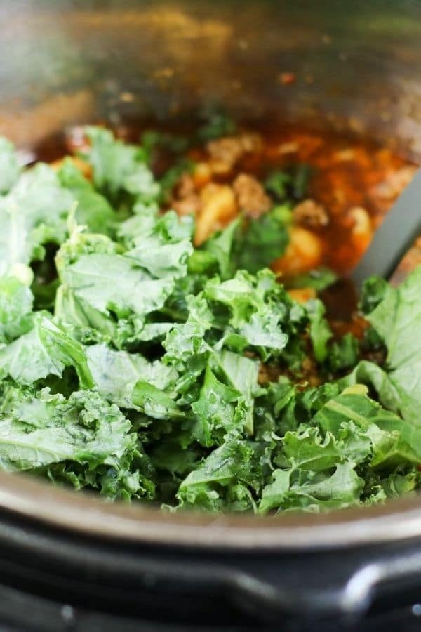 kale in soup in instant pot