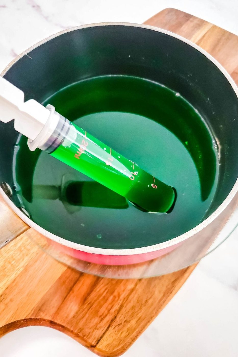 pulling Jello in syringe