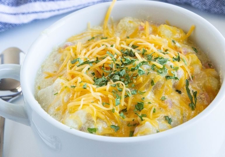 Cheesy Ham Knoephla Soup – Potato Dumpling Soup