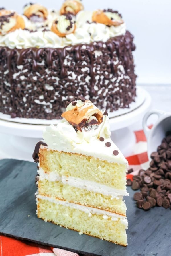 slice of cake on a plate 
