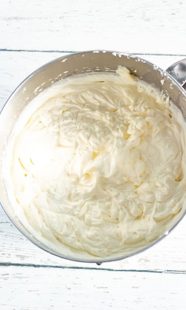 pastry filling in kitchen aid mixer bowl