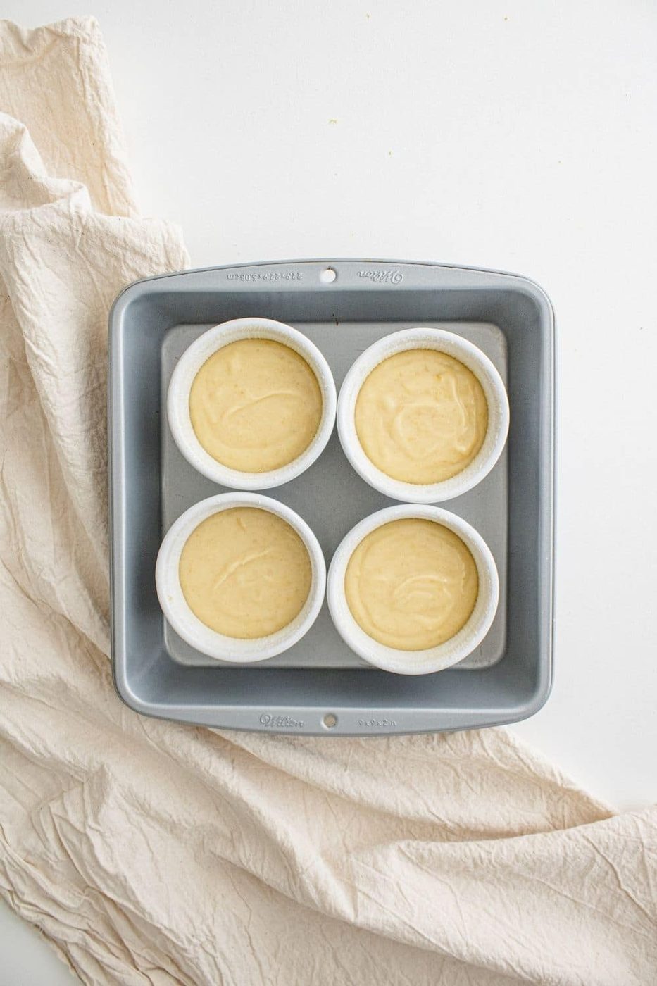 ramekins in a 8x8 pan 
