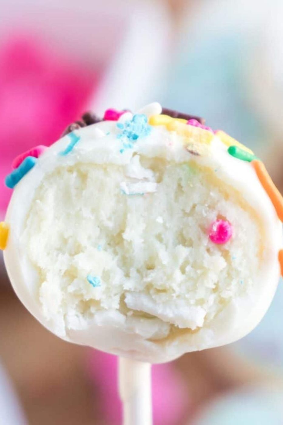 bite taken out of a sugar cookie cake pop 