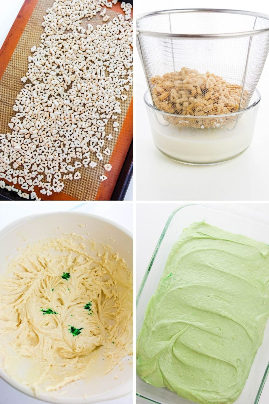 collage of how to make cereal cake 