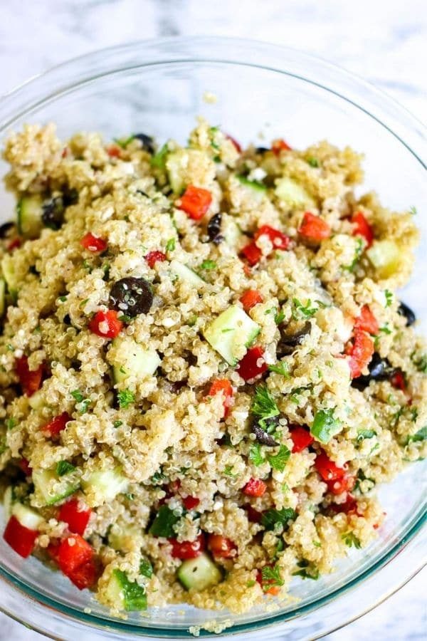 Lighter Mediterranean Quinoa Salad