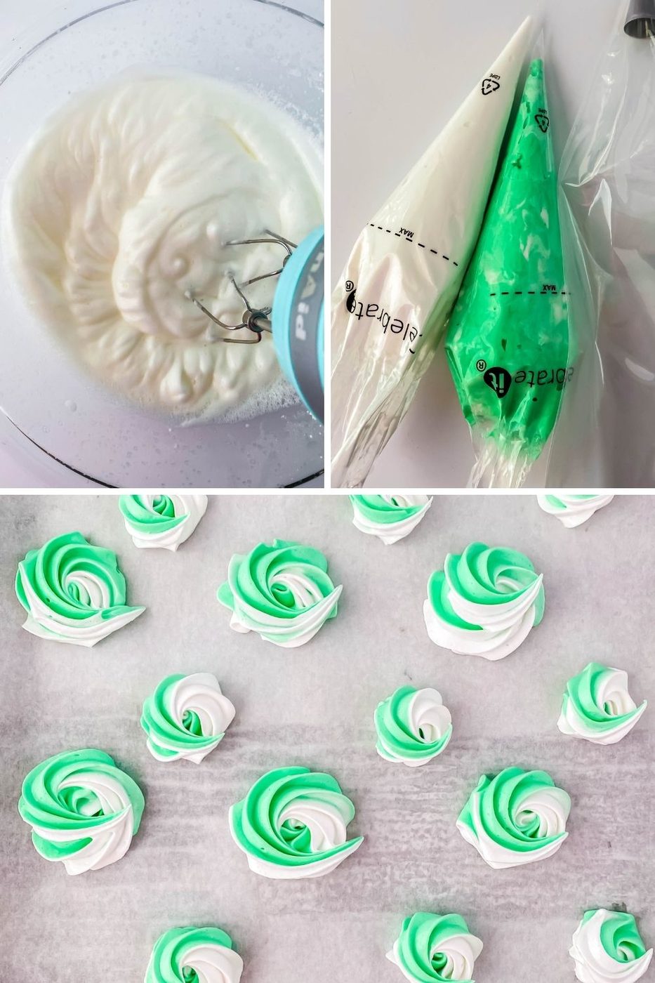 collage on how to make meringue cookies