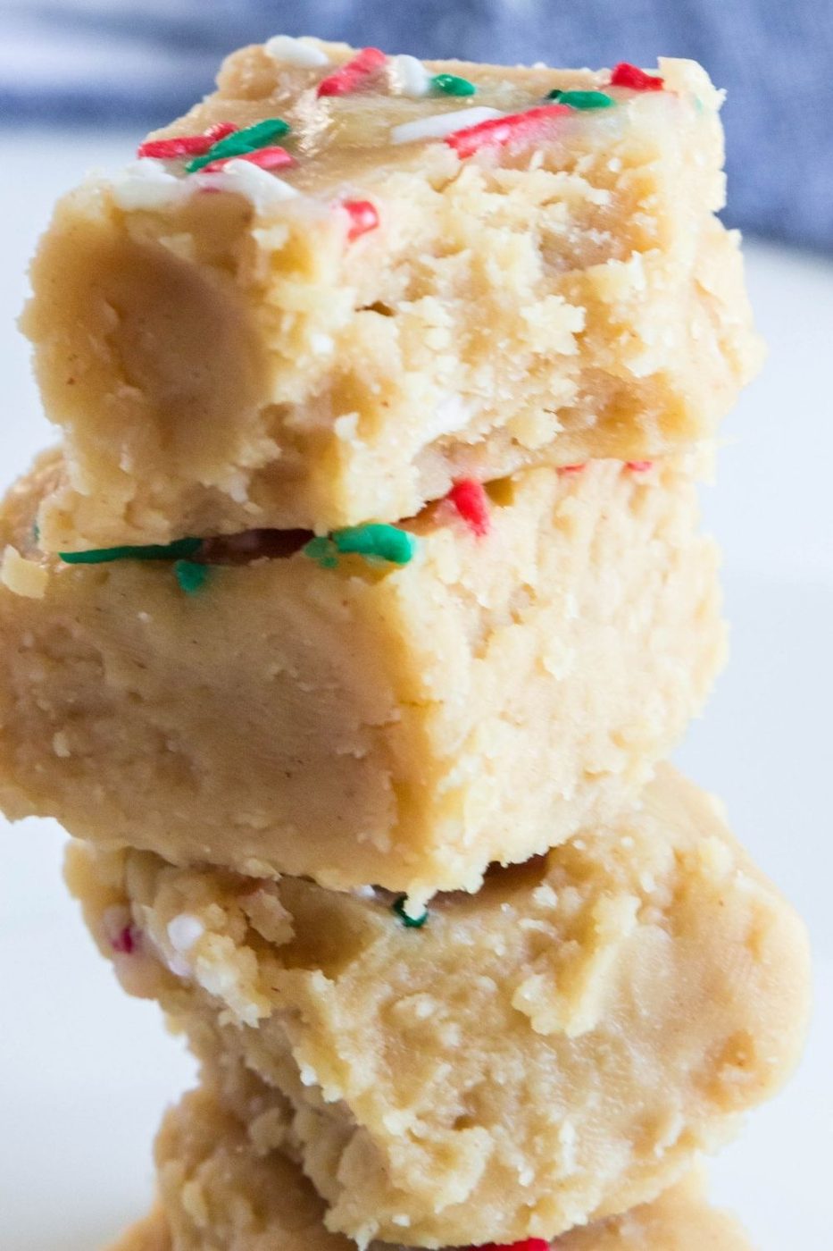 stacked fudge with white background