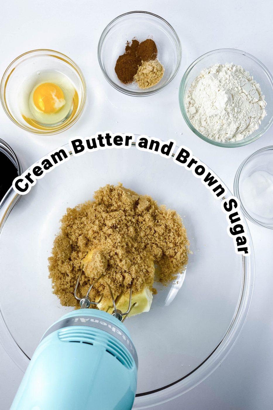hand mixer mixing up brown sugar and butter