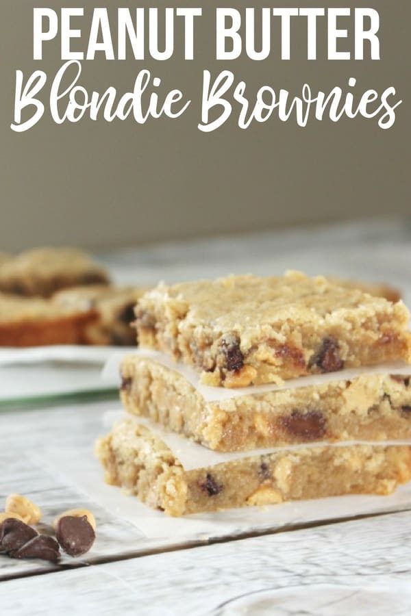 Peanut Butter Blondie Brownies – No Mixer Required