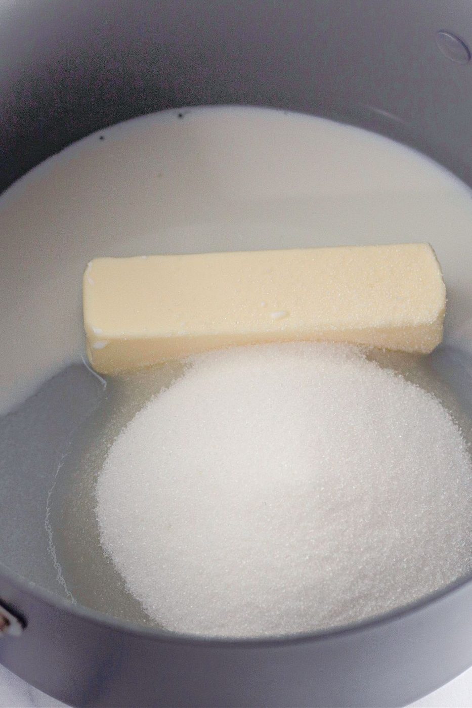 sugar and butter in a pan melting down