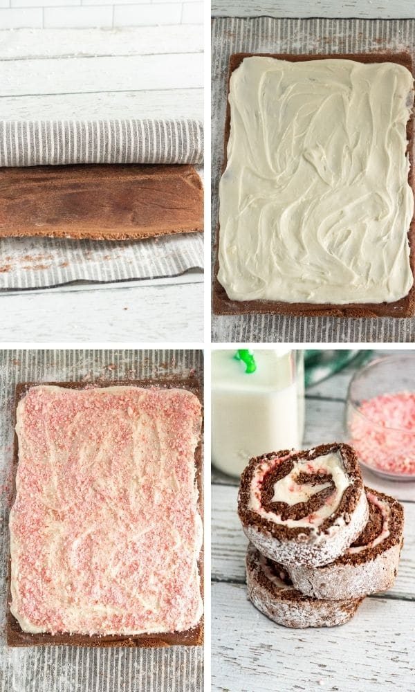 how to roll up a swiss roll cake