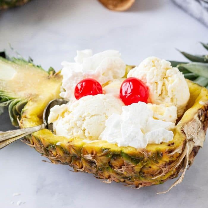 No Churn Pineapple Coconut Ice Cream