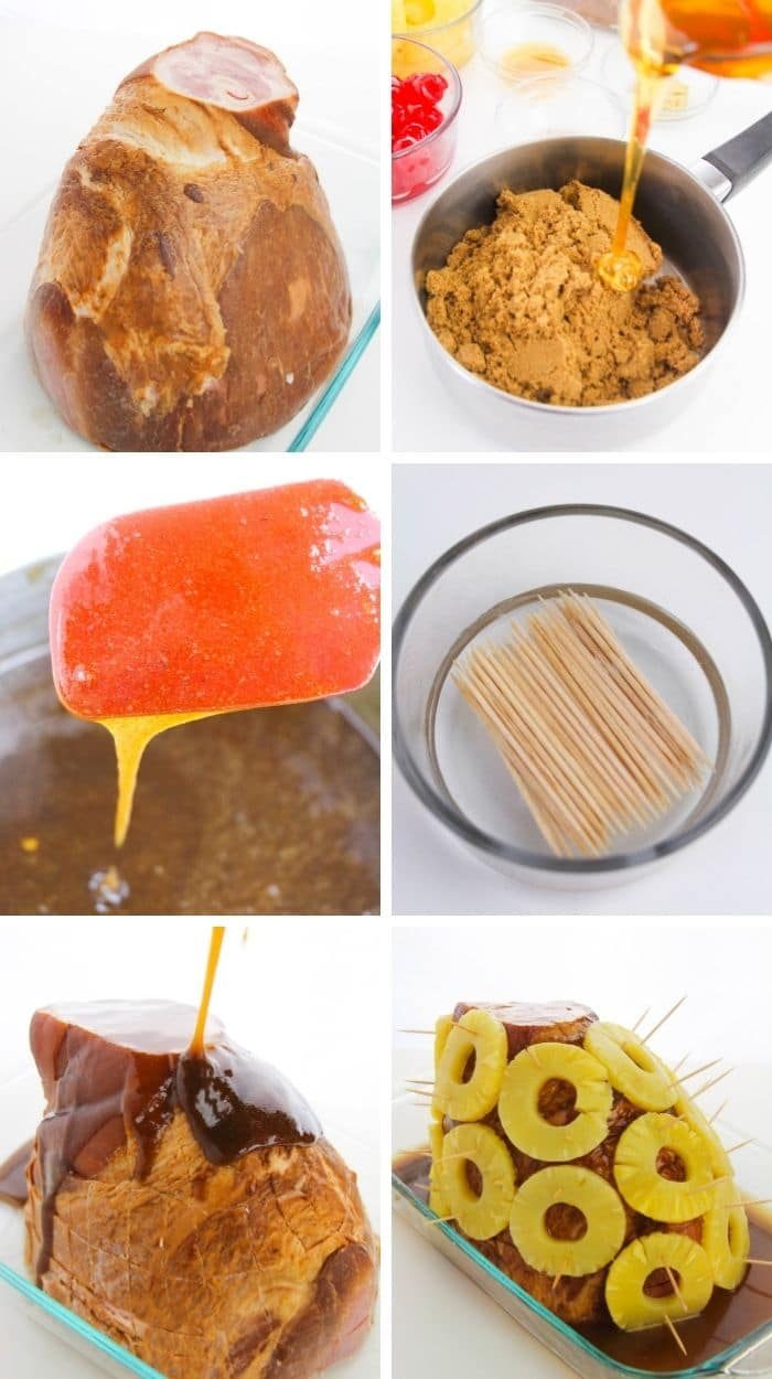 pictures of steps to make brown sugar ham 