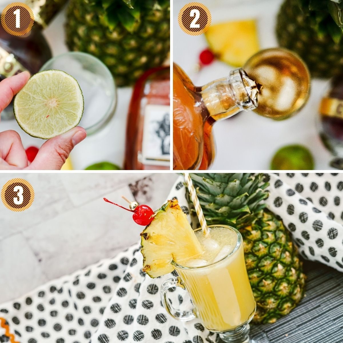 collage on how to make a Planter's Punch