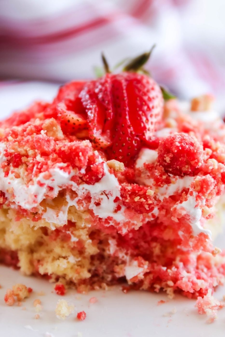 jello poke cake on plate