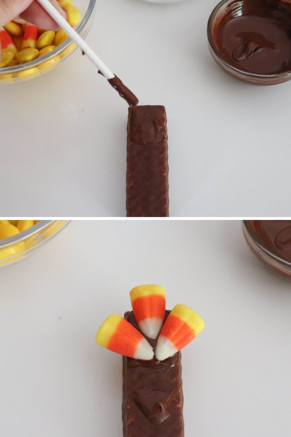 decorating a wafer to look like turkey