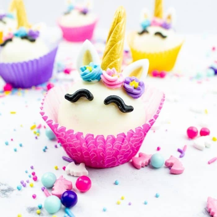 Unicorn Hot Chocolate Bombs with Marshmallows