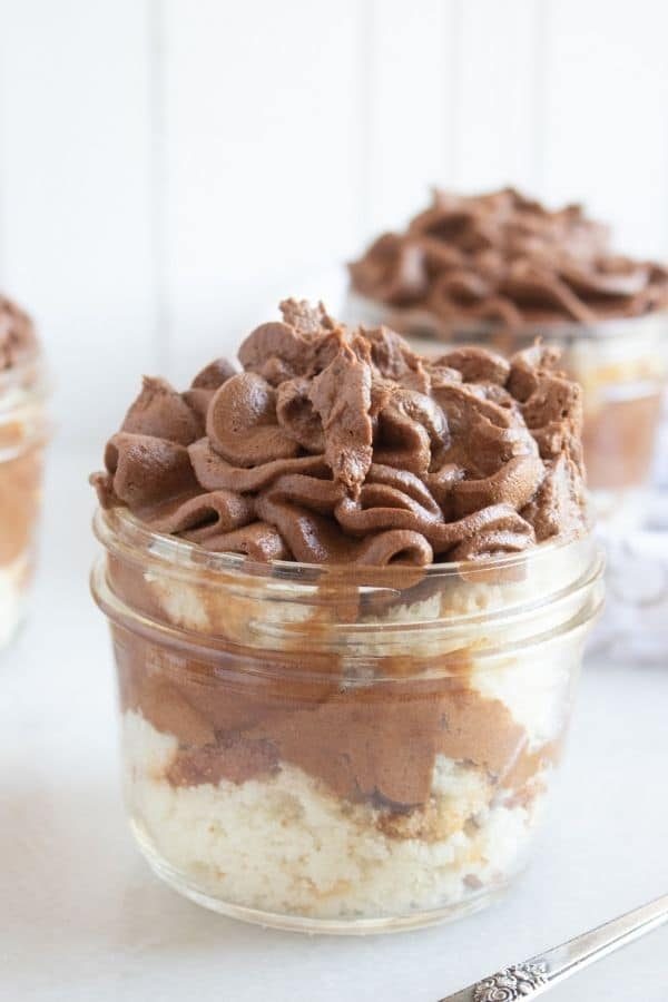 Whipped Chocolate Pumpkin Ganache Cupcake Jars