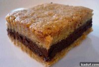 Brown Sugar Blondies with Dark Chocolate Ganache Center