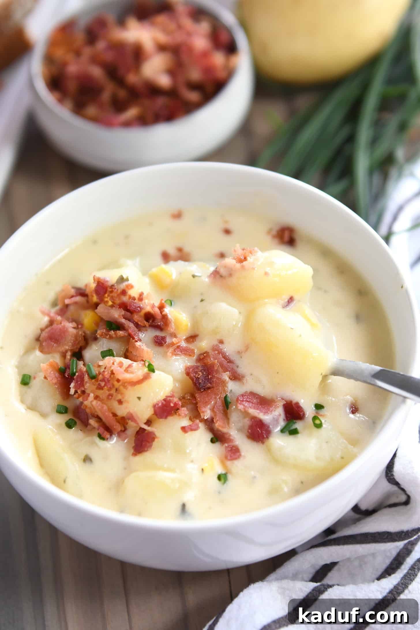 Loaded Instant Pot Cheesy Potato Soup - Kaduf