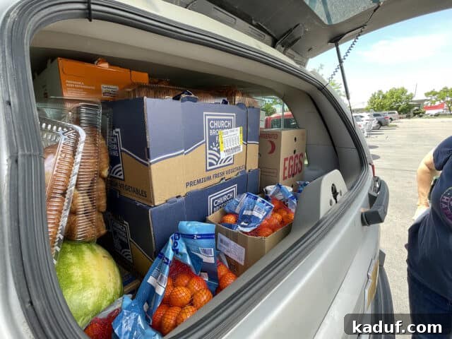 Camp Kitchen Secrets Menus Tips and Resources for Feeding Big Groups 13 Suburban loaded to the max with food.