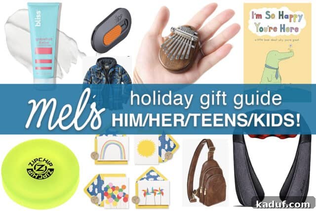 A collage of various holiday gifts for kids, teens, him, and her