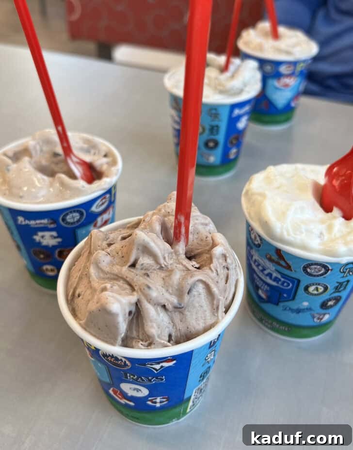Friday Thoughts: A Brain Dump 6 Four delicious mini Dairy Queen Blizzards in various flavors, perfect for tasting parties.