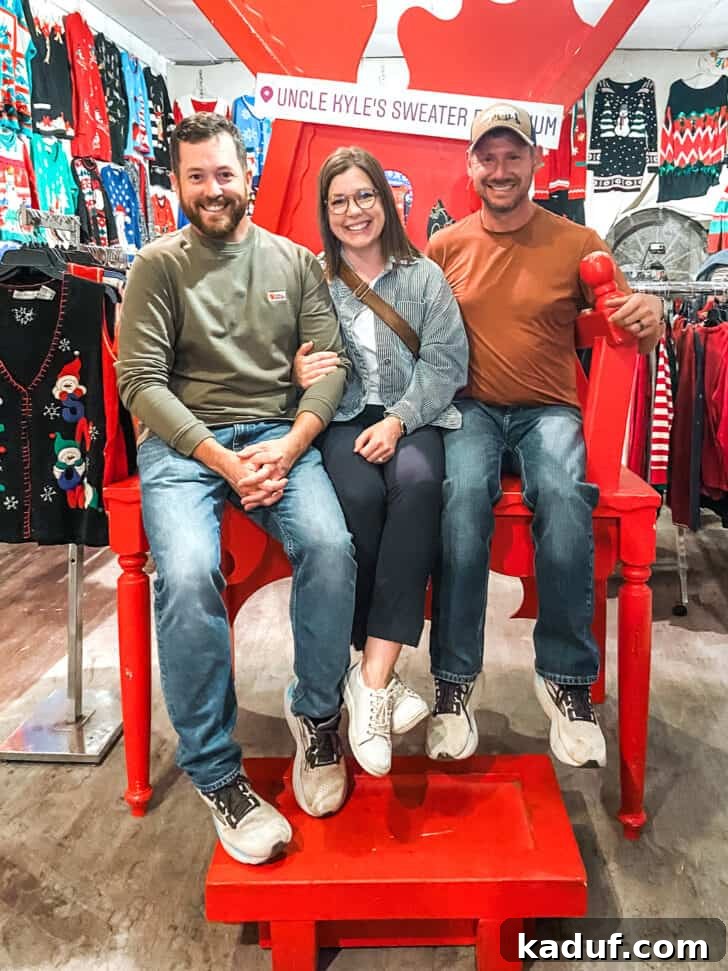 Friday's Frame of Mind 16 Three women sitting in a giant Santa chair, smiling