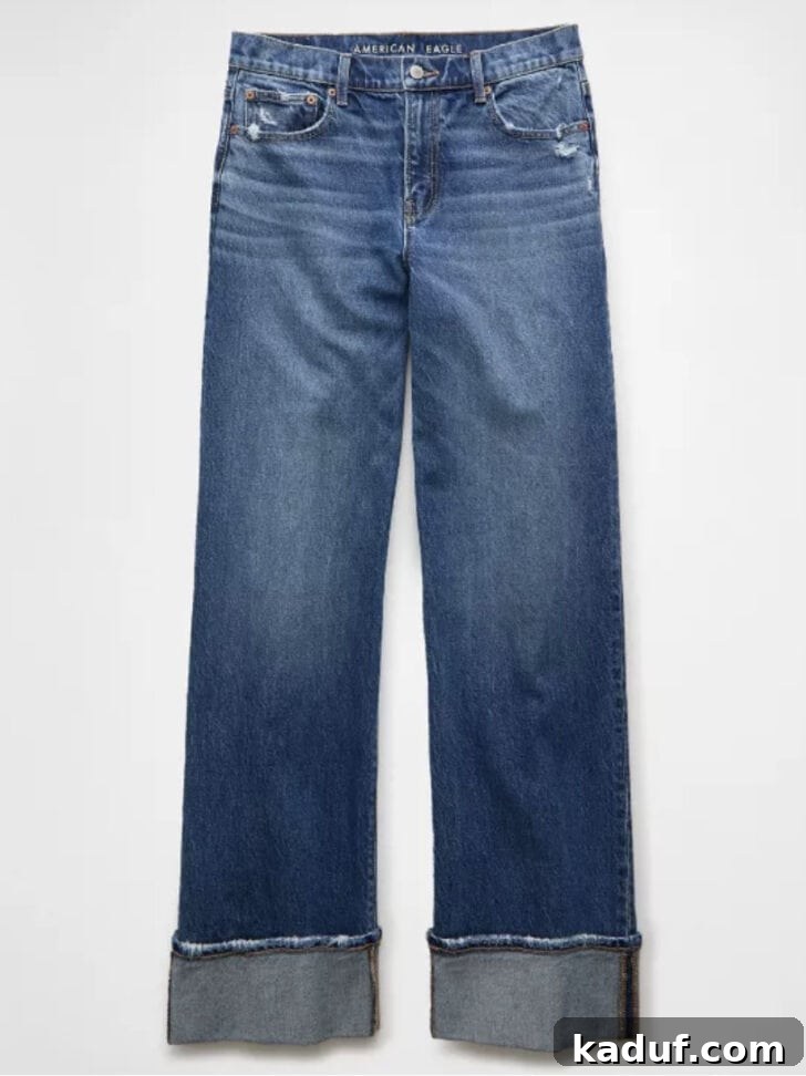 Friday's Frame of Mind 8 Close-up of a woman in wide-leg jeans, showcasing the fit