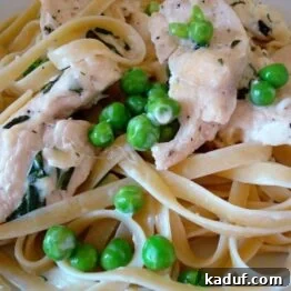 Creamy Chicken Fettuccine, a quick and delicious pasta dish.