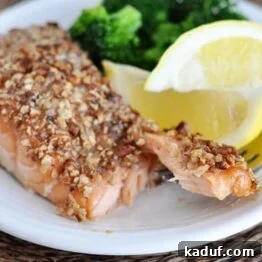 Maple Pecan Glazed Salmon 4 Maple Pecan Crusted Salmon ready to serve