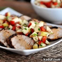 Sweet Heat Pork Tenderloin with Bright Apple Salsa 5 Cinnamon Chili Pork Tenderloin with Fresh Apple Salsa