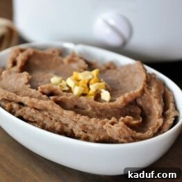 Fat-Free Slow Cooker Refried Beans 5 Homemade slow cooker fat-free refried beans