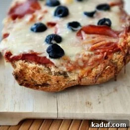 French Bread Pizza with Pepperoni and Olives