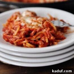 Delicious Skillet Baked Spaghetti