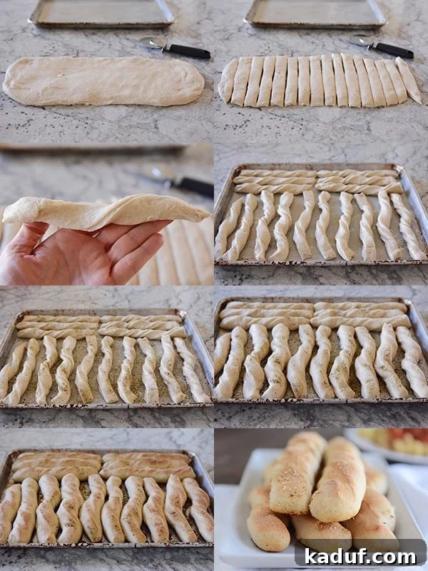 Heavenly 60-Minute Homemade Breadsticks 11 A comprehensive collage of eight images illustrating the step-by-step process of making homemade breadsticks, from mixing the dough to the final golden baked product.