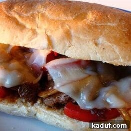 Steak Hoagies with Mushrooms, Onions and Peppers