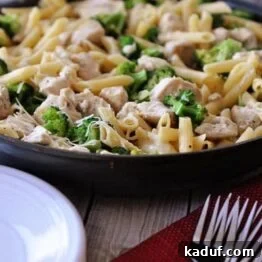 One Pot Creamy Lemon Chicken Pasta with Broccoli