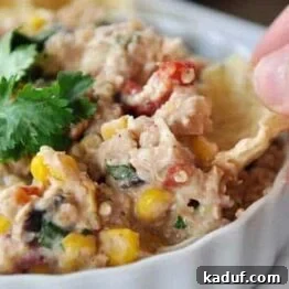 Creamy Tex-Mex Quinoa Dippers served in a small bowl with a spoon.