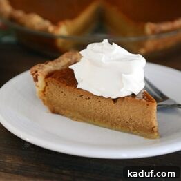 A beautifully crafted classic pumpkin pie slice with a swirl of whipped cream on top, ready for serving.