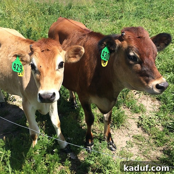 Week Seventeen Training Insights 6 Two small, inquisitive brown cows in a field.