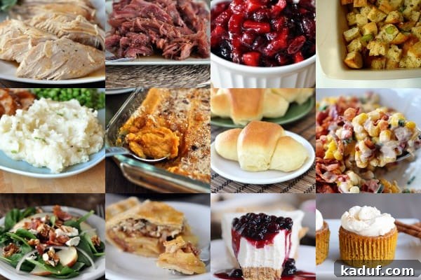 Your Guide to an Unforgettable Thanksgiving Dinner 2 A beautifully set Thanksgiving table featuring a roasted turkey, various side dishes, and festive decorations, conveying abundance and warmth. Primary focus on a golden-brown turkey.