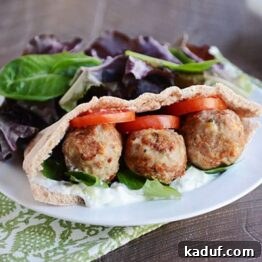 Hearty Greek Meatball Pockets with Quick Tzatziki 4 Greek Meatball Stuffed Pitas with Tzatziki Sauce