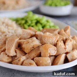 Glazed honey garlic chicken ready to be served