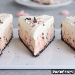 White Chocolate Mousse Cheesecake with Peppermint Bark 7 alt=""