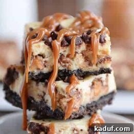 Ultimate Caramel Snickers Cheesecake Bars 8 Caramel Snickers Cheesecake Bars recipe image