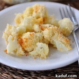 Cheesy Cauliflower Bake ready to serve
